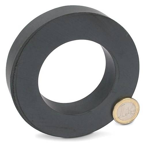 100x60x15 mm, Delikli Mıknatıs, Seramik, Oksit, Kömür Magnet (Çap:100mm, Delik:60mm, Kalınlık:15mm)
