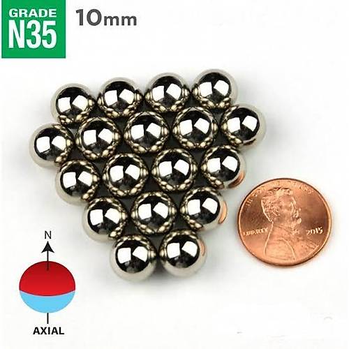 10mm Neocube Neodyum Güçlü Küre Bilya Mıknatıs