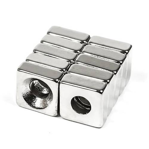 10x10x3 mm, Köşeli, Havşalı, Neodyum Mıknatıs, Güçlü Magnet, (Boy:10mm, En:10mm, Kalınlık:3mm)