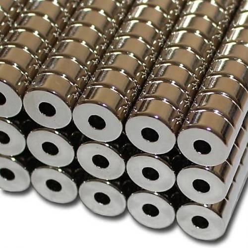 10x5 mm, Yuvarlak, Düz Delikli, Neodyum Mıknatıs, Güçlü Magnet, (Çap:10mm, Kalınlık:5mm)