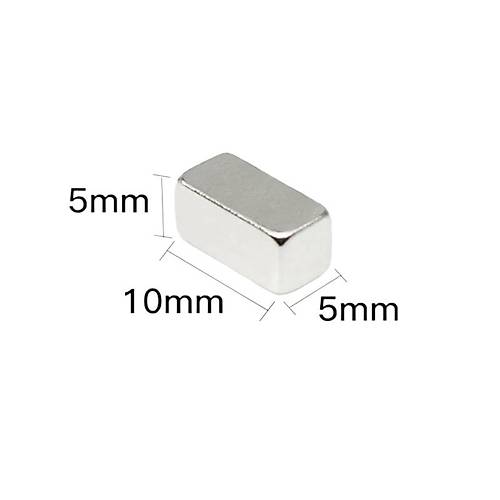 10x5x5 mm, Köşeli Neodyum Mıknatıs, Güçlü Magnet, (Boy:10mm, En:5mm, Kalınlık:5mm)
