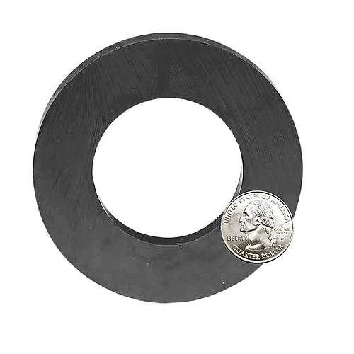 120x60x20 mm, Delikli Mıknatıs, Seramik, Oksit, Kömür Magnet (Çap:120mm, Delik:60mm, Kalınlık:20mm)
