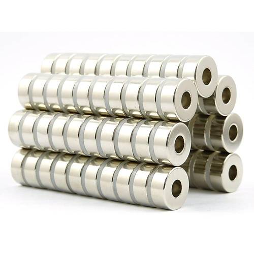18x10 mm, Yuvarlak, Düz Delikli, Neodyum Mıknatıs, Güçlü Magnet, (Çap:18mm, Kalınlık:10mm)