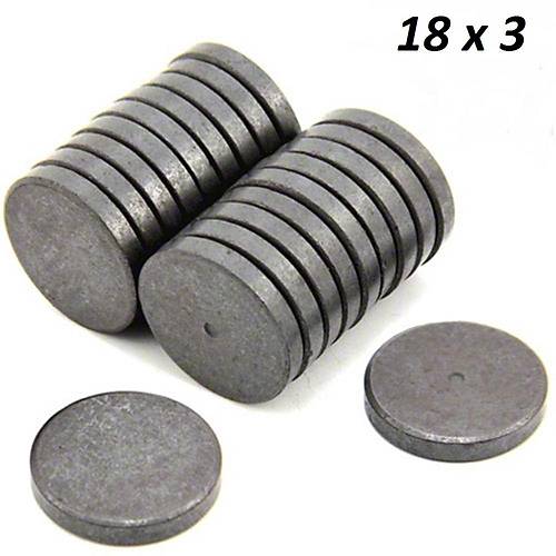 18x3 mm, Yuvarlak Mıknatıs, Seramik, Oksit, Kömür Magnet (Çap: 18 mm, Kalınlık: 3 mm)