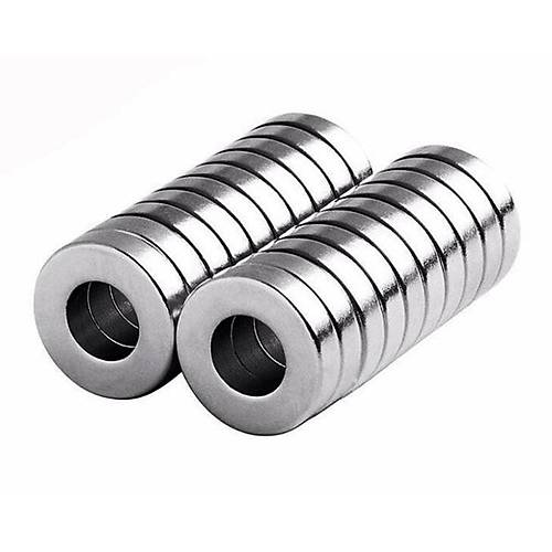 20x3 mm, Yuvarlak, Düz Delikli, Neodyum Mıknatıs, Güçlü Magnet, (Çap:20mm, Kalınlık:3mm)