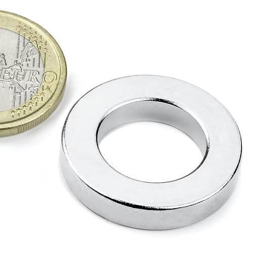 27x5 mm, Yuvarlak, Düz Delikli, Neodyum Mıknatıs, Güçlü Magnet, (Çap:27mm, Kalınlık:5mm)