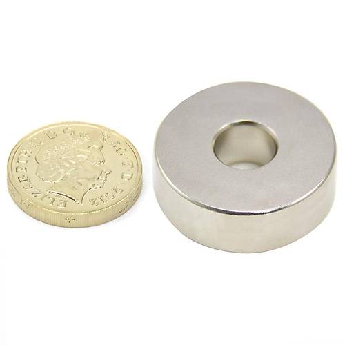 30x10 mm, Yuvarlak, Düz Delikli, Neodyum Mıknatıs, Güçlü Magnet, (Çap:30mm, Kalınlık:10mm)
