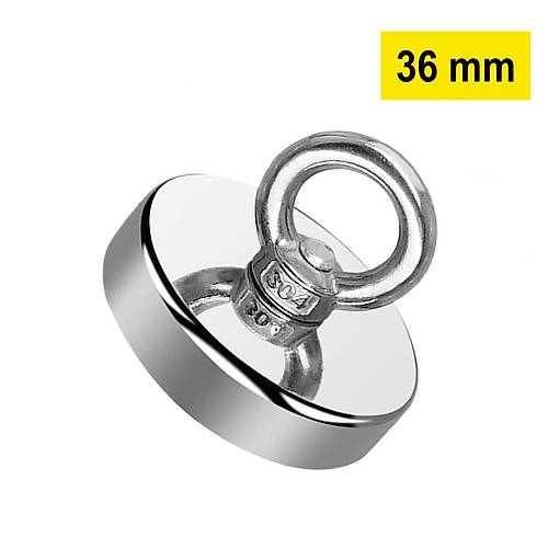 Neodyum, Pot Mıknatıs, 36 mm, Güçlü, Halka Mıknatıs, Magnet Fishing, Kurtarma Mıknatısı