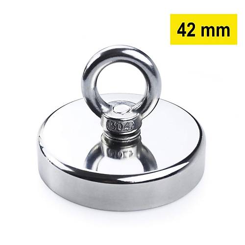 Neodyum, Pot Mıknatıs, 42 mm, Güçlü, Halka Mıknatıs, Magnet Fishing, Kurtarma Mıknatısı